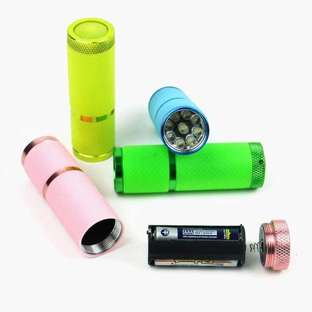 9 Led Kids Mini Flashlight Glow In The Dark Flashlight Rubber Coated