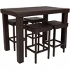5-Piece Patio Outdoor Garden Wicker High Dining Table and Chairs Set