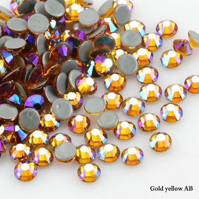 VDD SS4-SS30 AAAAA Citrine AB Glass Rhinestones Crystals Glitter Strass  Flat Back Stones Nail Art Craft Decorations Accessories