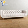 2018 stainless steel legs modern white chesterfield sofa