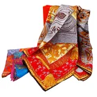 100% printed scarf silk with square new design for lady