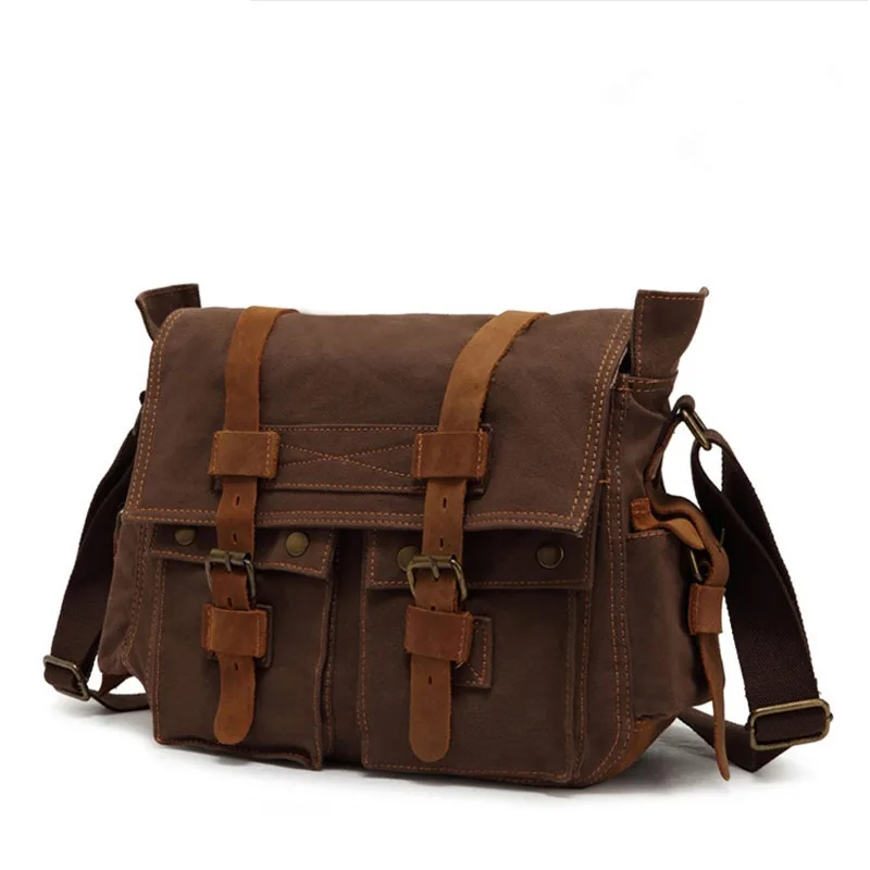Hot 2015 New design fashion black men messenger bags high quality canvas bag vintage brown men shoulder bags casual travel bags