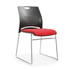 Multi color home furniture plastic metal armless stacking chair with solid steel frame