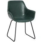 Vintage PU Faux Leather Metal Base Restaurant Hotel Home Living Room Leisure Dining Chair for Club Party