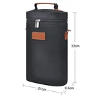 2 Bottle Wine Carrier Insulated Champagne Cooler bag with Handle and Shoulder Strap for Travel Picnic