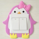 Funny creative cartoon animal decorative wall light switch stickers in bedroom dormitory