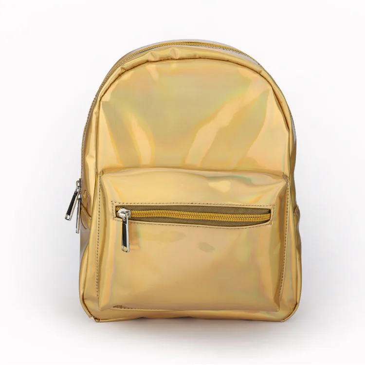 Custom logo holographic mini waterproof PVC school backpack