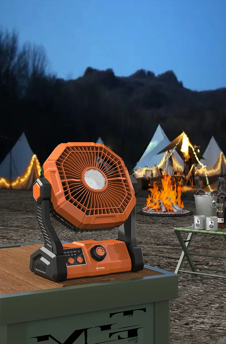 Camping Fan With Led Lantern Mah Rechargeable Battery Outdoor Tent