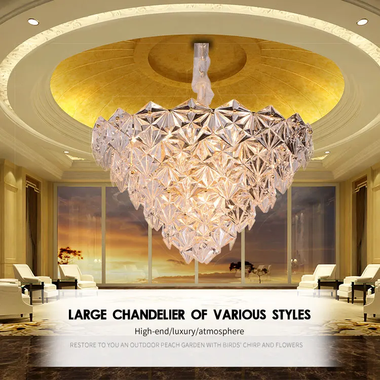 Light Lamps Home Decor Led Pendant Lamp Modern Oval Ceiling Crystal Chandelier For Hotel
