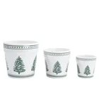 Decorative Flower Pots Gardengarden 3 Sets Wholesale Christmas Tree Decorative Home Ceramic Flower Pots