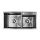 3 Years Warranty Kitchen Sink Thick Board Handmade Double Bowl Kitchen Sink