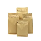 Flat Bottom Aluminum Foil Kraft Paper Coffee Bag Food Packaging Bag