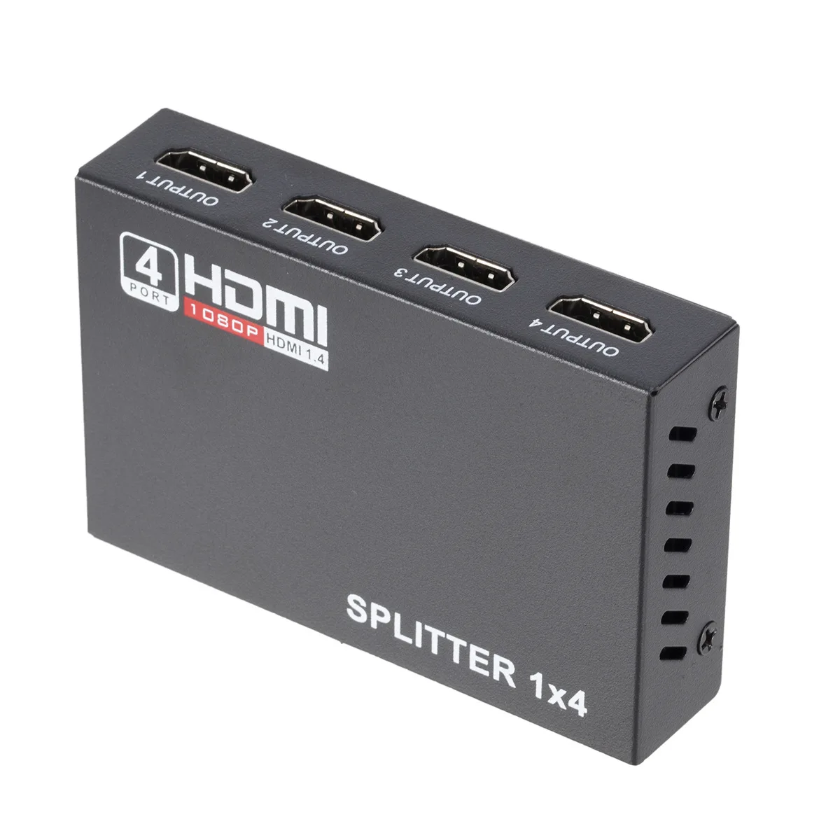 HD Splitter 1 In 4 Out Full HD 4-Port Hub Repeater Amplifier v1.4 3d 4K 1080p hd 1.4 splitter For HDTV DVD PS3 Xbox EU