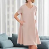 OEM customized kinds of lady loose lounge wear comfortable modal robe women night gown maternity dress