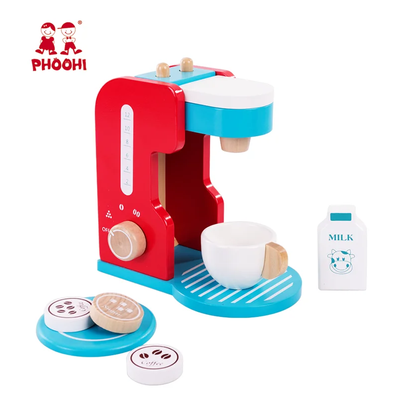 Оптовая продажа дети Моделирование кухня интимные аксессуары деревянный ролевые игры кофе Maker машина игрушка