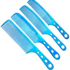 Wholesale blue steel barber comb set with handle anti-stiatic comb for hair cutting salon use