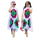 White Dress Summer White Irregular Printed Chiffon Women's Plus Size Dress