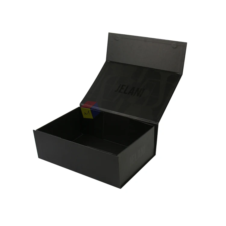 high quality black folding cardboard gift packaging custom shoe