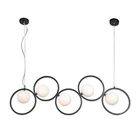 European popular living room hotel black iron round white ball shade decorative chandeliers pendant light