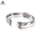 Fashion Fitness Mens Jewelry Boxing Glove Charm Bracelet Bangle Stainless Steel