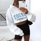 Casual Sweatshirt Woman Women Sweatshirt Crop Top Hoodie Wholesale Cropped Solid Color Custom Logo