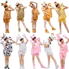 Kindergarten kids cosplay tiger monkey dinosaur elephant rabbit cartoon mascot animal costume