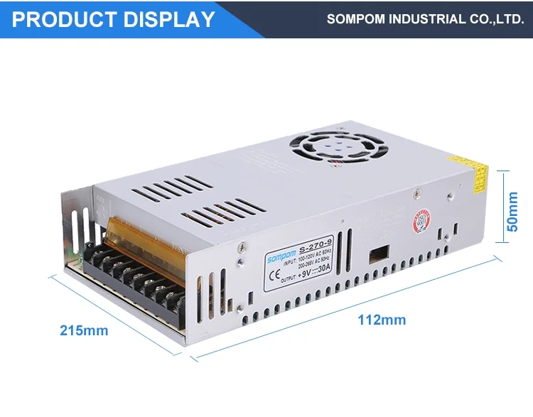 Amazon Hot Sale psu 9V 30A 270W smps power supply circuit for LED Display