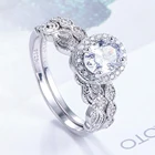 Rings Ring Sets Classical Zircon Sterling Silver Combination Set With White CZ Wedding Rings Dylam Jewelry