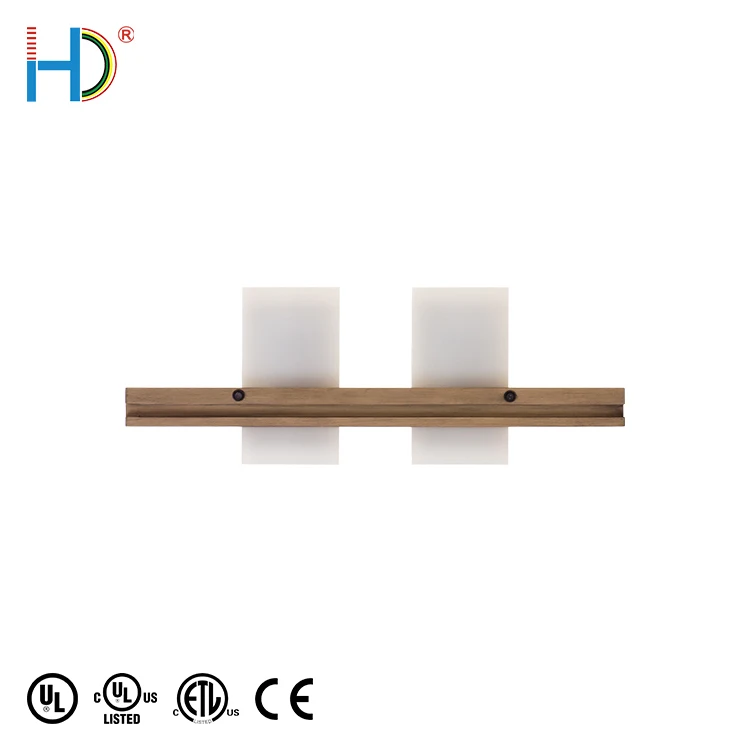 Luxury 2 Shades Cube Hotel Wall Mounted Bedside Wood Acrylic LED Panel Wall Lamp