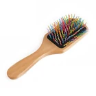 Eco Friendly Cute Nylon Pins Wooden Hairbrush For Wet And Dry Hair