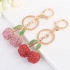 Low price fruit shape Zinc alloy metal Cherry keychain key chain for car or bag