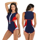 swimwear customers design beach swim wear womens swimsuit patchwork sexy one piece swimwear