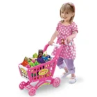 Kids Toy Cart Kids Role Playing Toy Shopping Cart Supermarket Set With Trolley
