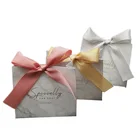 Custom logo wedding favor gift bag with ribbon paper bag