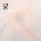 Fashionable high quality fancy design plain soft pink crystal tulle fabric for wedding veil