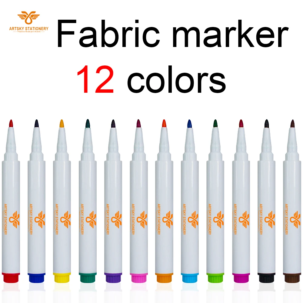 colors textile marker pen set non-toxic washable fabric marker