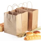wholesale high quality custom printing handmade take away fast food kraft paper bag