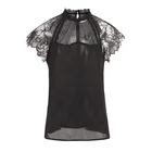 New arrivals blouse readymade lace shirt blouse see- through chiffon ladies' blouses & tops for party
