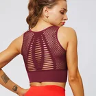 High Impact Seamless Women's Petite Pink Sports Bras Racerback Yoga Bra Crop Tops