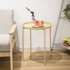 Nordic Modern Design Detachable Tray Round Metal Foldable Coffee Table