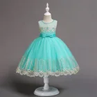Princess Fashion Embroidered Princess Lace Flower Girl Dresses Kids Wedding Birthday Party Maxi Christmas Costume Dress