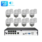 POE PTZ Dome 8CH 2MP Camera Set 1080P Security CCTV Camera Kit System With NVR