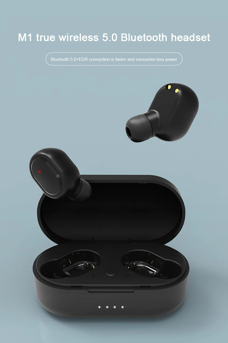 M1 TWS 5.0 Wireless Headsets VS Redmi Airdots Earbuds Wireless Earphone with Mic for xiaomi samsung headphone 350mah charger box - ANKUX.COM