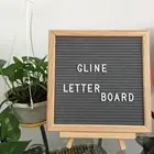 Gline amazon hot sell 10x10 inch oak frame grey felt wooden letter board