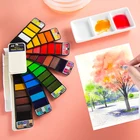 Superior 18/25/33/42Color Solid Watercolor Set Collapsible Water Color Paint Brush Creative Pigment For Drawing