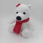 15cm White Bear with Red Scarf Stuffed Plush Bear custom polar bear stuffed plush toys