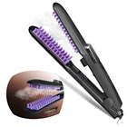 Professional Steam Hair Flat Iron Straightener Brush Ionic Electric Comb Straightener With LED Display