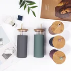 Glass mug tumbler cup with straw