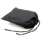 Black Organic Durable Cotton Drawstring Tote Bags New Style Recycled Drawstring Cotton Pouch With Logo