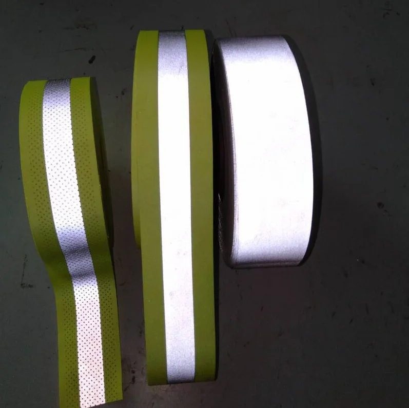 Coser en cinta 50mm iridiscente arco iris y Plata Retro Reflectante Hi Visibilidad